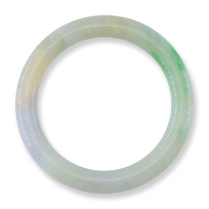Green and Lavender Jadeite Jade Cylindrical Bangle 55.1MM | UPC #253162