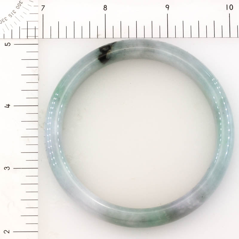 Green & Lavender Jadeite Jade Half Round Bangle 61.0MM | UPC #253070