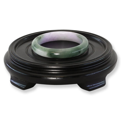 Small Green and Lavender Jadeite Jade Half Round Bangle 53.0MM | UPC #299061