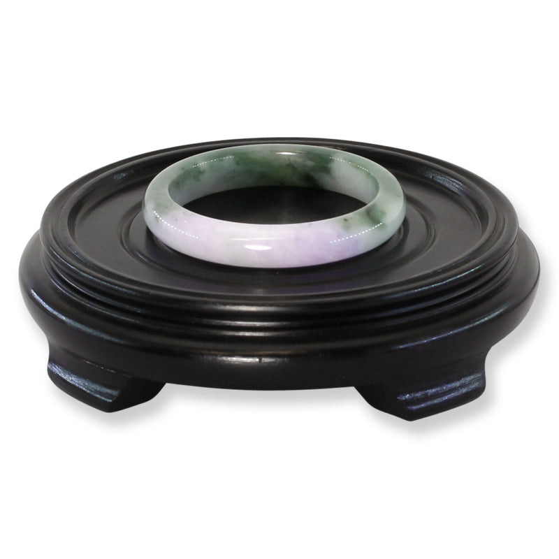 Small Green and Lavender Jadeite Jade Half Round Bangle 53.0MM | UPC #299061