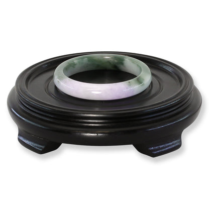 Small Green and Lavender Jadeite Jade Half Round Bangle 53.0MM | UPC #299061