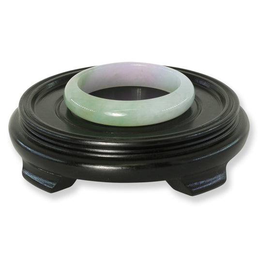 Small Green and Lavender Jadeite Jade Half Round Bangle 56.8MM | UPC #030190