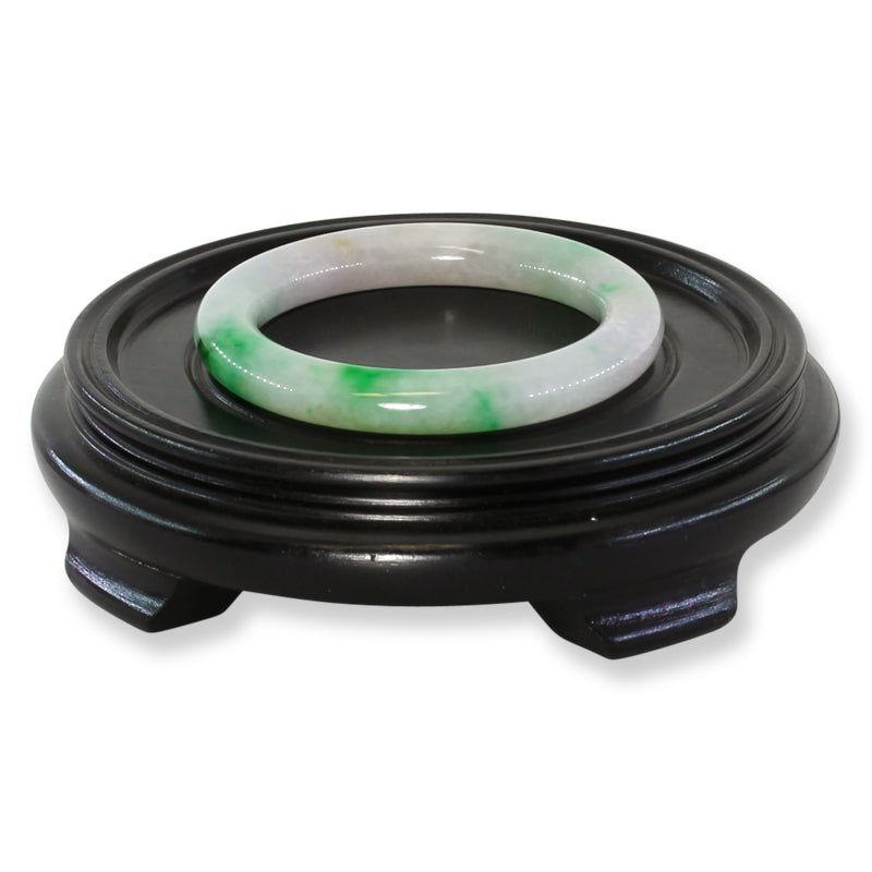 Green and Lavender Jadeite Jade Cylindrical Bangle 56.4MM | UPC #399648