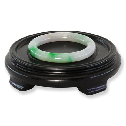 Green and Lavender Jadeite Jade Cylindrical Bangle 56.4MM | UPC #399648