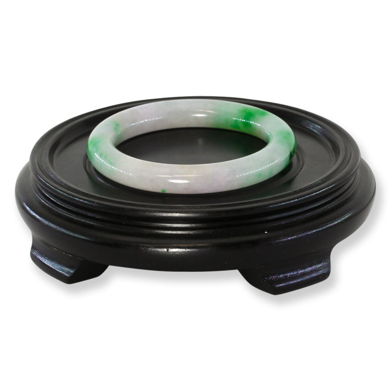 Green and Lavender Jadeite Jade Cylindrical Bangle 56.4MM | UPC #399648