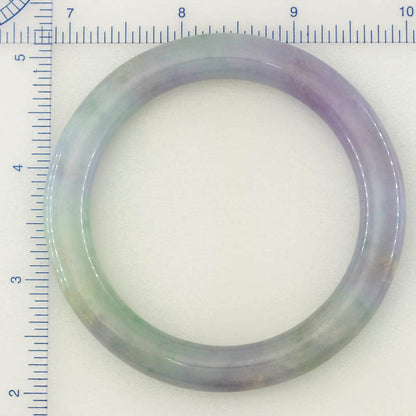 Lavender and Green Jadeite Jade Cylindrical Bangle 60.2MM | UPC #386167