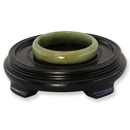 Green and Yellow Jadeite Jade Half Round Bangle 58.7MM | UPC #400351