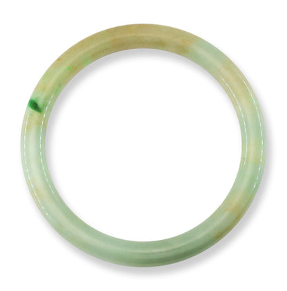 Yellow and Green Jadeite Jade Cylindrical Bangle 57.3MM | UPC #373280