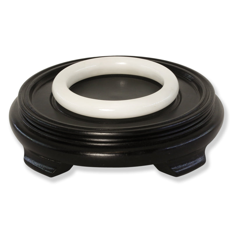 White Nephrite Jade Half Round Bangle 59.5MM | UPC #401600