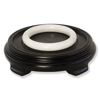 White Nephrite Jade Half Round Bangle 59.5MM | UPC #401600