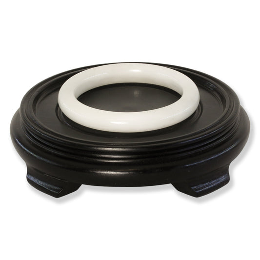 White Nephrite Jade Half Round Bangle 59.5MM | UPC #401600