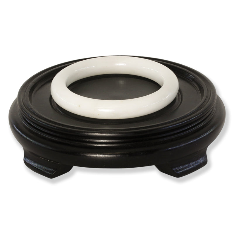 White Nephrite Jade Half Round Bangle 59.5MM | UPC #401600