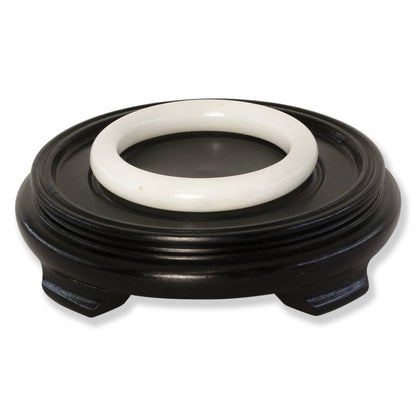 White Nephrite Jade Half Round Bangle 59.5MM | UPC #401600