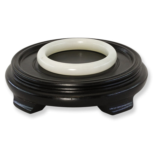 White Nephrite Jade Half Round Bangle 58.0MM | UPC #400269