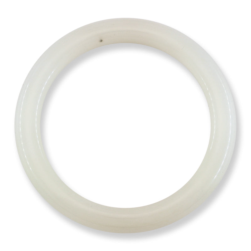 White Nephrite Jade Half Round Bangle 58.0MM | UPC #400269