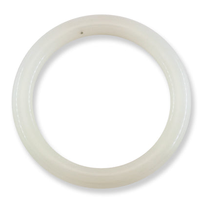White Nephrite Jade Half Round Bangle 58.0MM | UPC #400269