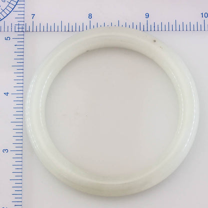 White Nephrite Jade Half Round Bangle 58.0MM | UPC #400269