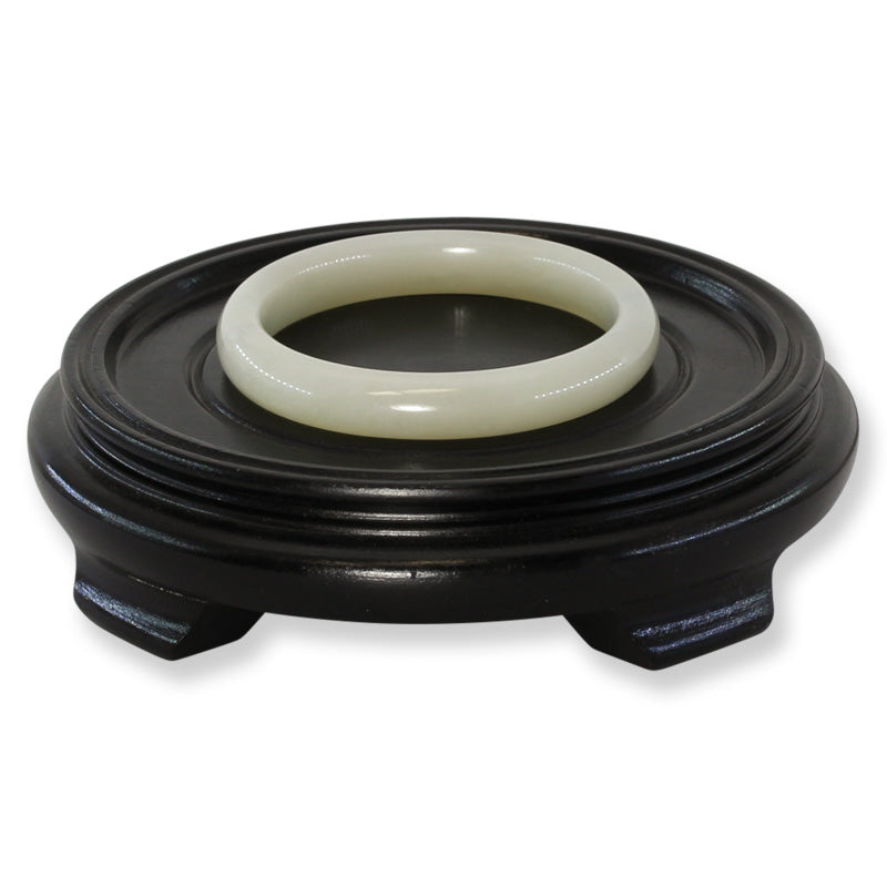 White Nephrite Jade Half Round Bangle 56.5MM | UPC #400276