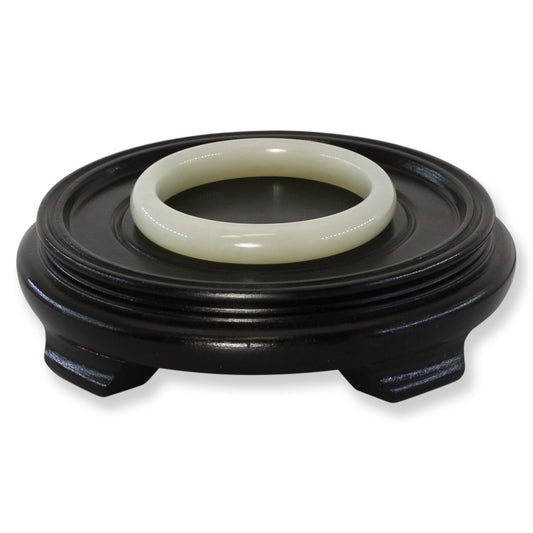 White Nephrite Jade Half Round Bangle 56.5MM | UPC #400276