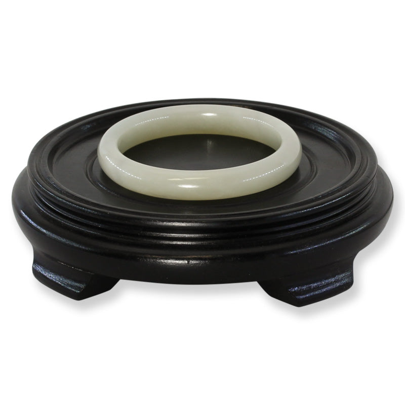 White Nephrite Jade Half Round Bangle 56.5MM | UPC #400276