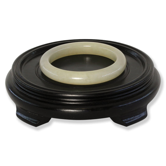 White Nephrite Jade Half Round Bangle 57.1MM | UPC #401594