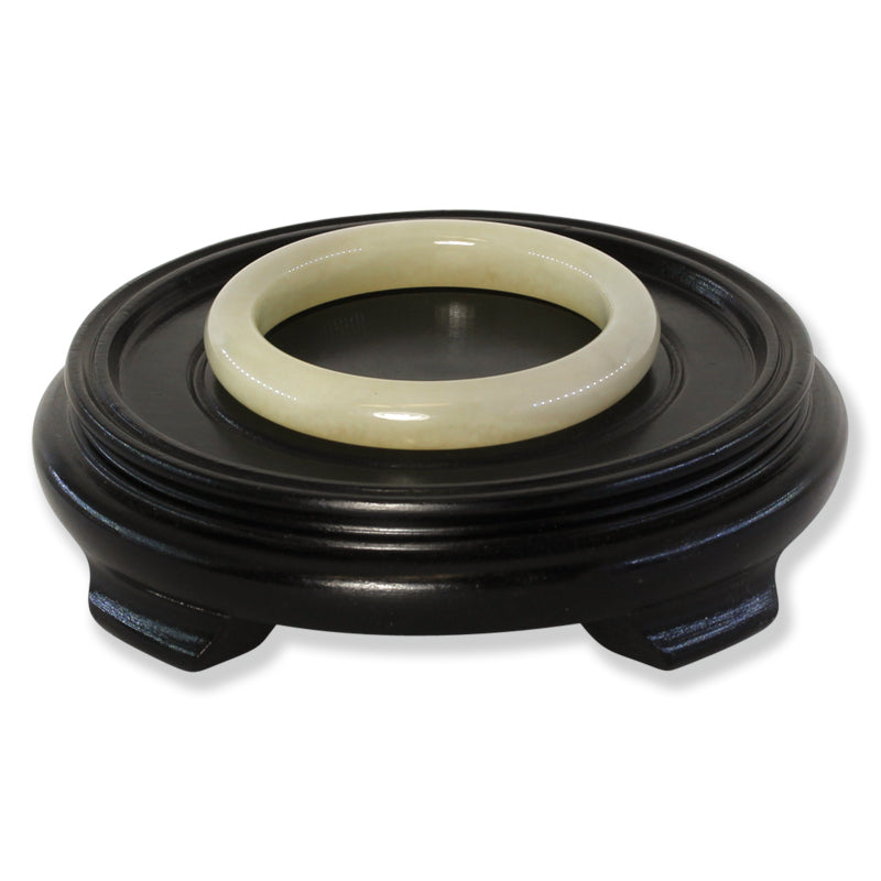 White Nephrite Jade Half Round Bangle 57.1MM | UPC #401594