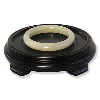 White Nephrite Jade Half Round Bangle 57.1MM | UPC #401594