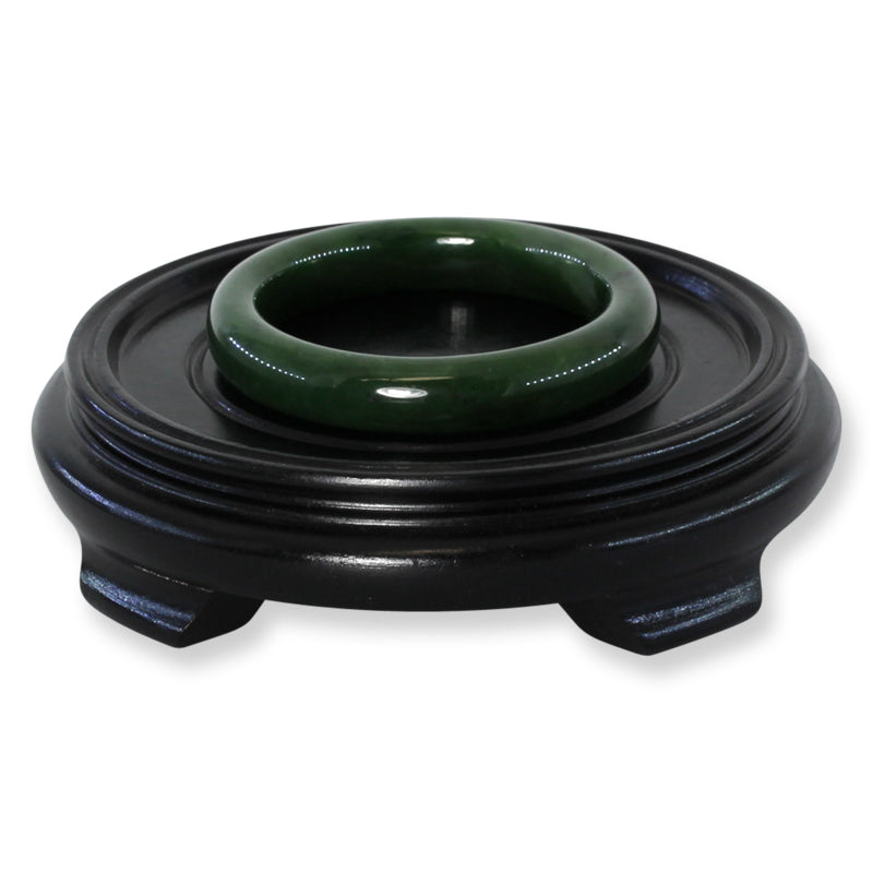 Green Nephrite Jade Half Round Bangle 56.5MM | UPC #405332