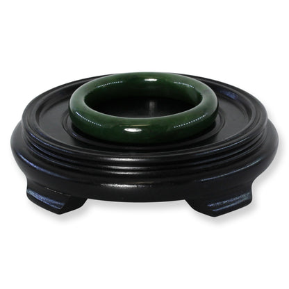 Green Nephrite Jade Half Round Bangle 56.5MM | UPC #405332