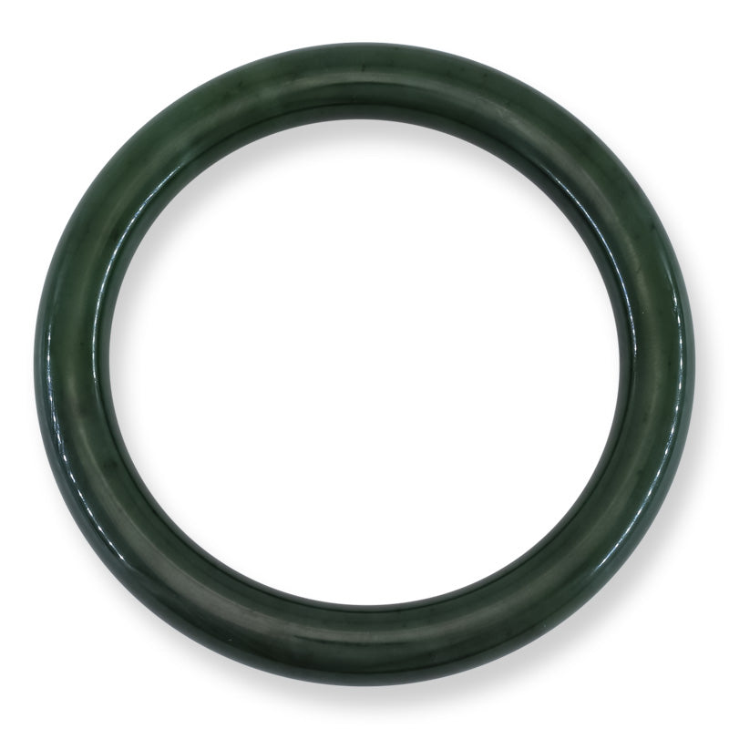 Green Nephrite Jade Cylindrical Bangle 58+MM | UPC #405837