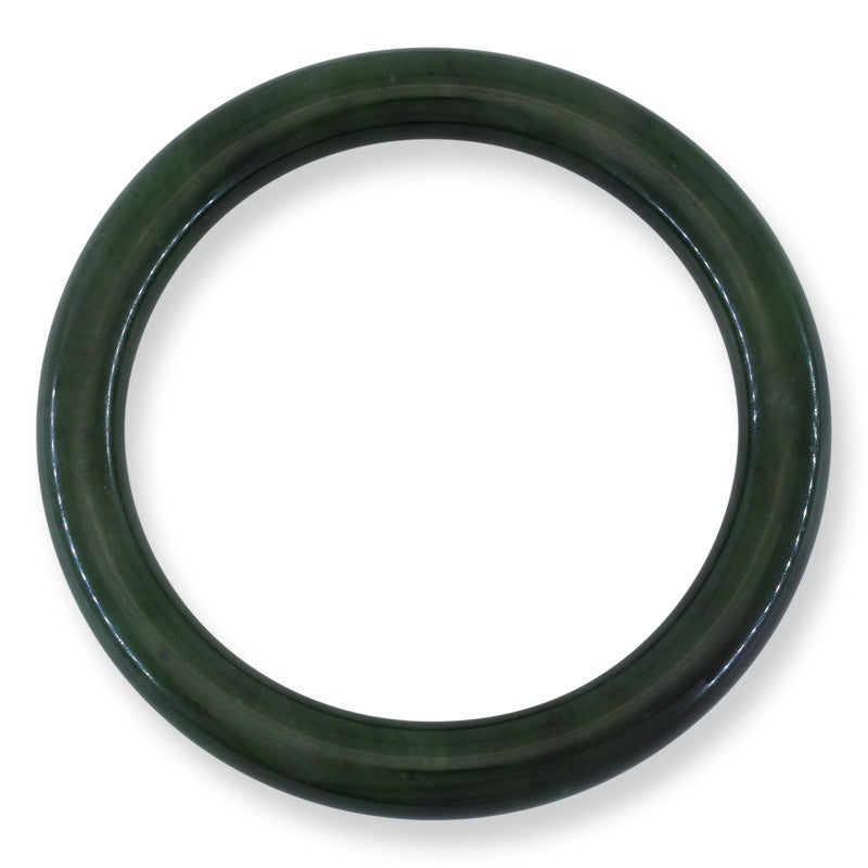 Green Nephrite Jade Cylindrical Bangle 58+MM | UPC #405837