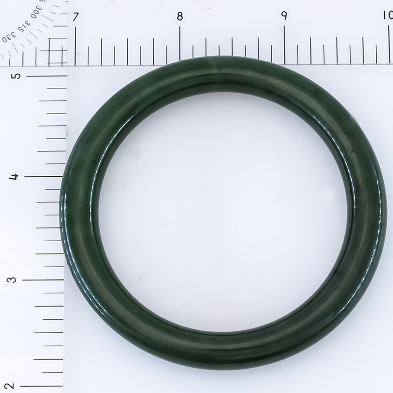 Green Nephrite Jade Cylindrical Bangle 58+MM | UPC #405837