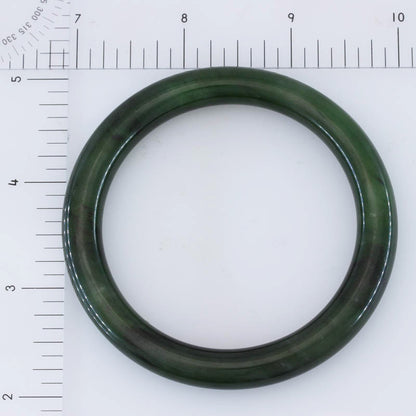Green Nephrite Jade Cylindrical Bangle 58+MM | UPC #405837
