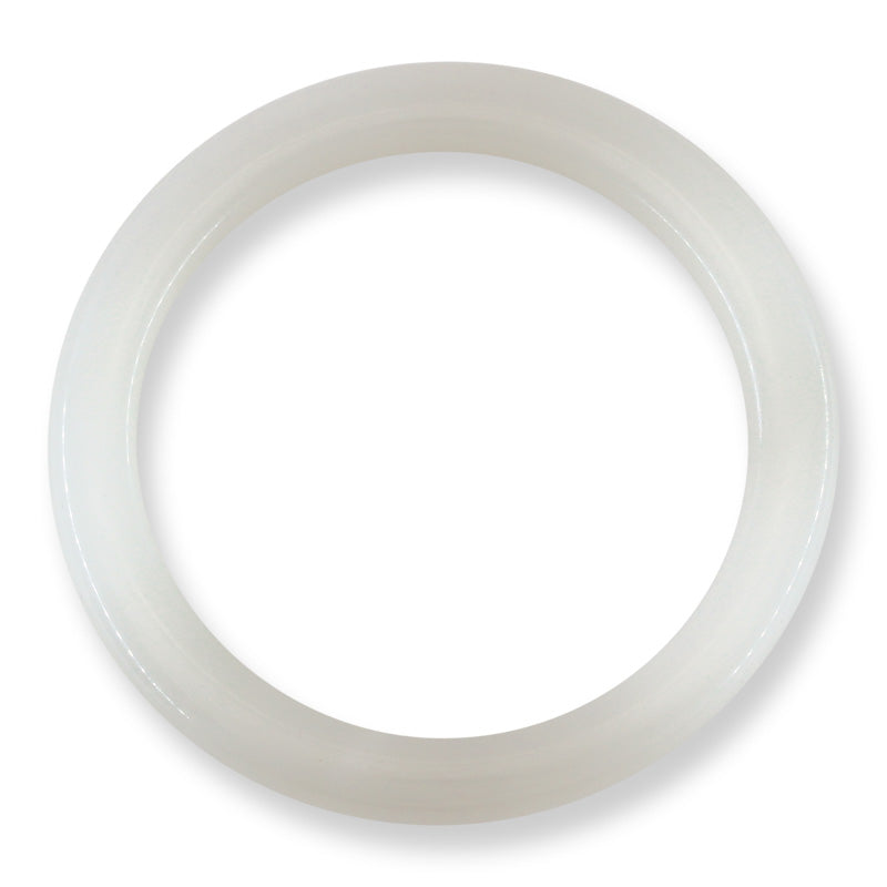 White Nephrite Jade Half Round Bangle 59.7MM | UPC #405813
