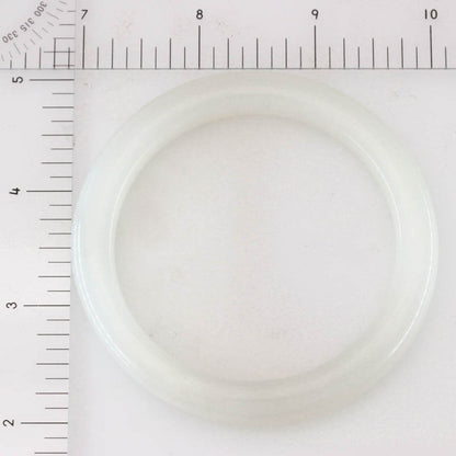 White Nephrite Jade Half Round Bangle 59.7MM | UPC #405813