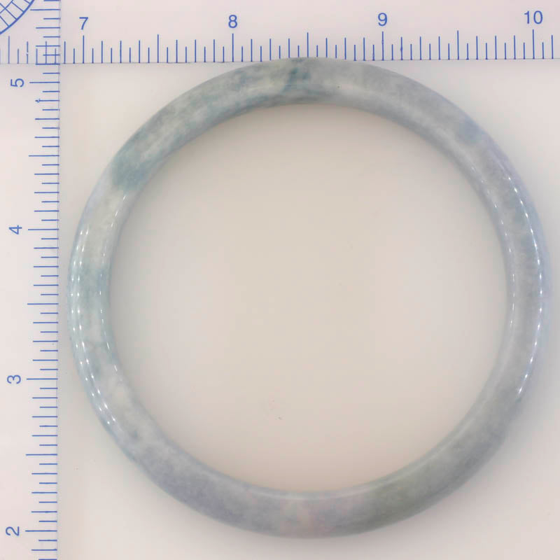 Guatemalan Blue-Lavender Jadeite Jade Half Round Bangle 65.7MM | UPC #398252