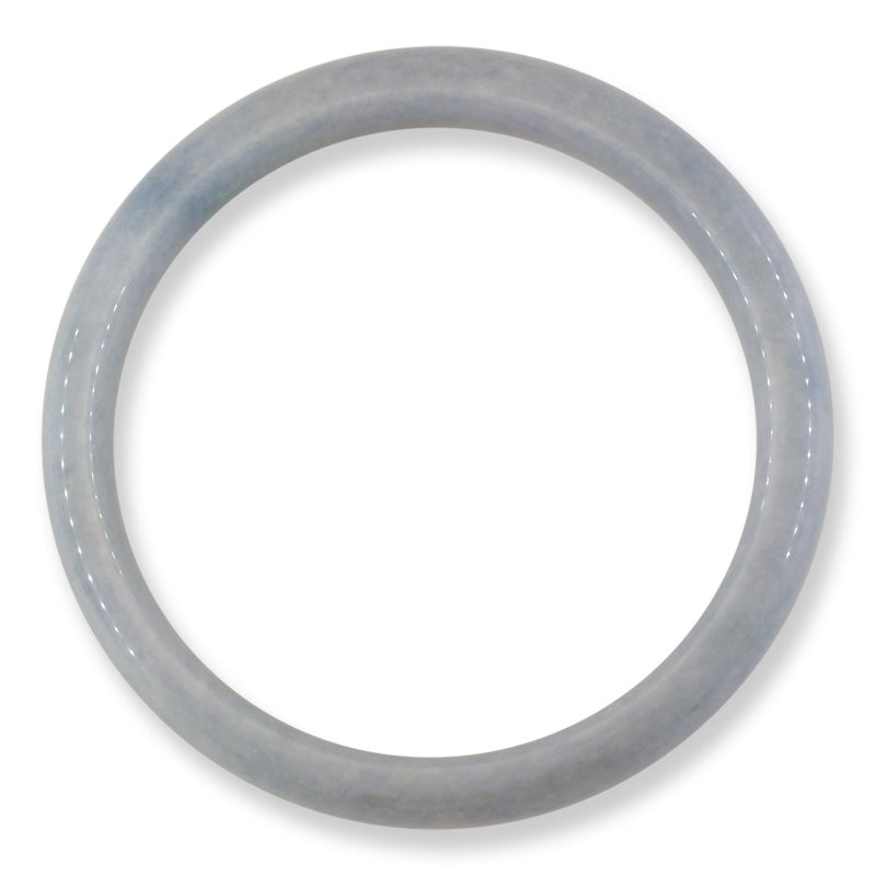 Guatemalan Blue-Lavender Jadeite Jade Half Round Bangle 61.7MM | UPC #398245