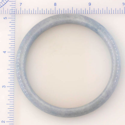Guatemalan Blue-Lavender Jadeite Jade Half Round Bangle 61.7MM | UPC #398245