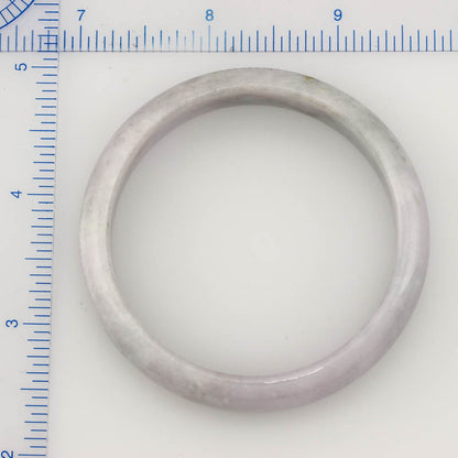 Small Lavender Jadeite Jade Half Round Bangle 54.9MM UPC #376038