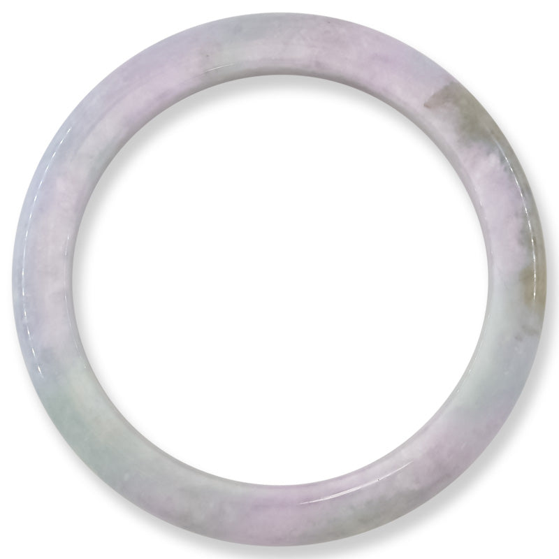 Extra Large Guatemalan Blue-Lavender Jadeite Jade Half Round Bangle 77.9MM | UPC #344761