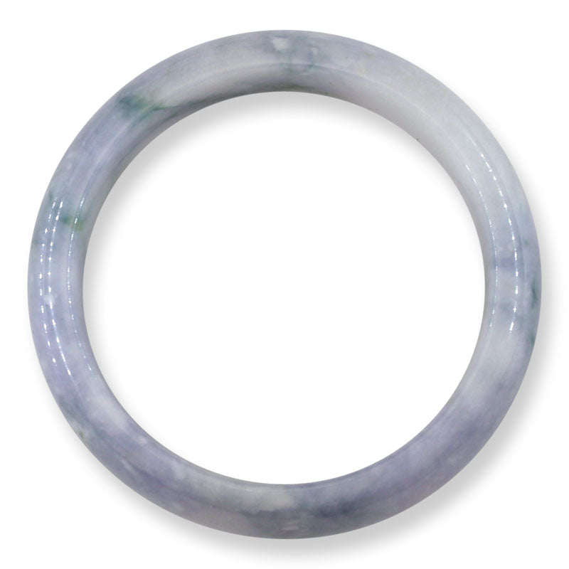 Small Lavender Jadeite Jade Half Round Bangle 55.MM | UPC #366817