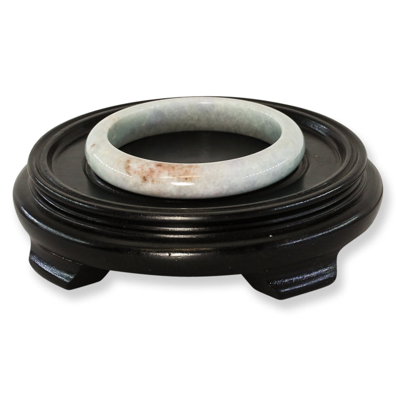 Lavender Jadeite Jade Half Round Bangle 62.4MM | UPC #119161