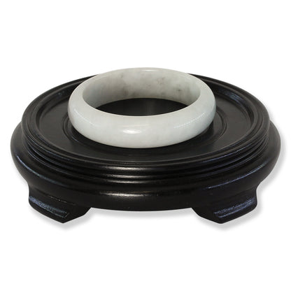 White Jadeite Jade Half Round Bangle 57.7MM | UPC #030268