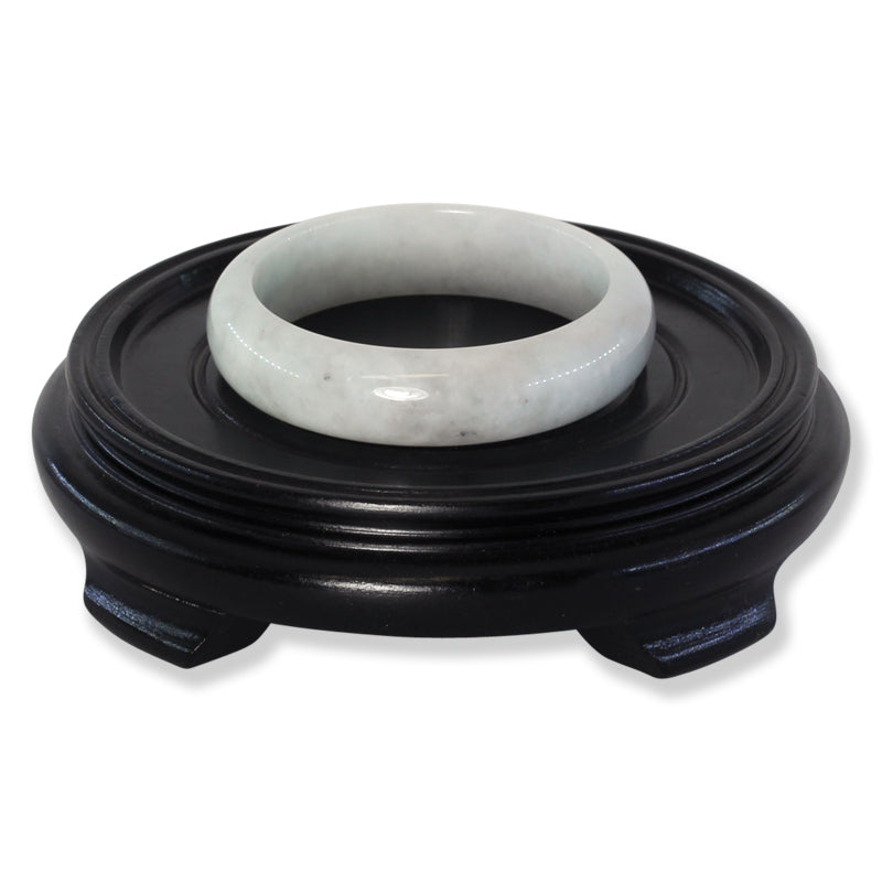 White Jadeite Jade Half Round Bangle 57.7MM | UPC #030268