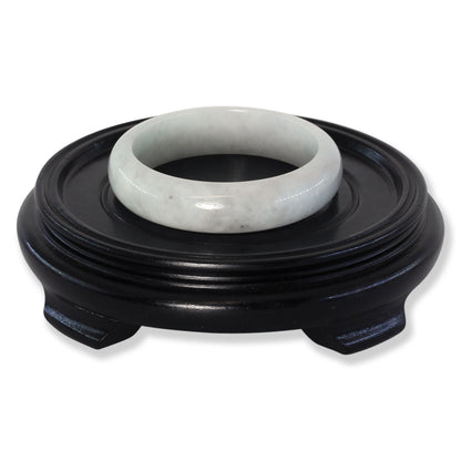 White Jadeite Jade Half Round Bangle 57.7MM | UPC #030268