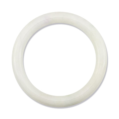 WHITE JADEITE JADE CYLINDRICAL BANGLE 53.3MM UPC #383043