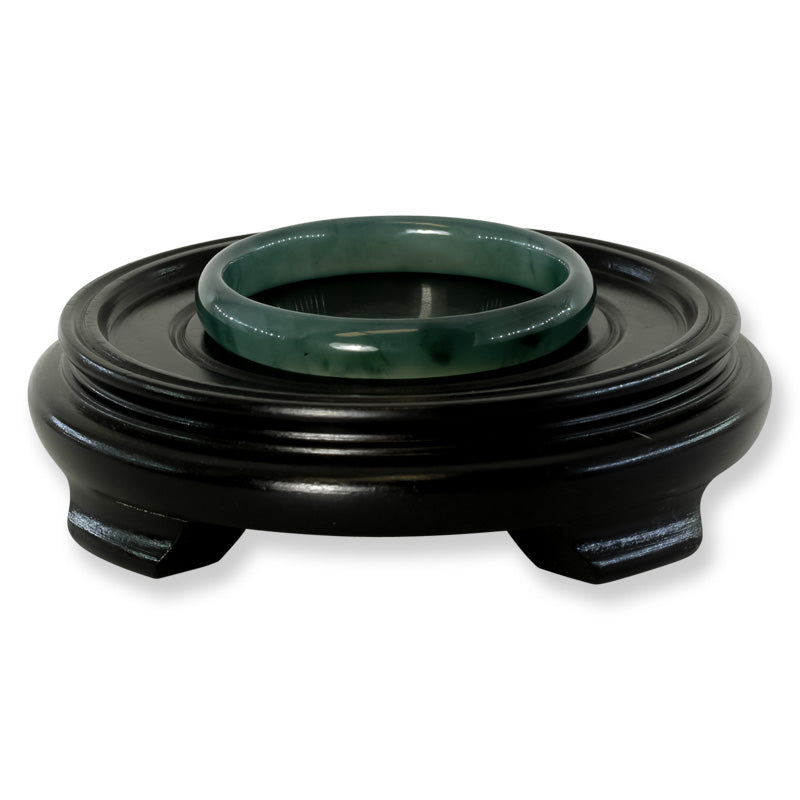 Guatemalan Translucent Blue-Green Jadeite Jade Half Round Bangle Size 60.8MM | UPC # 299078