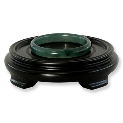 Guatemalan Translucent Blue-Green Jadeite Jade Half Round Bangle Size 60.8MM | UPC # 299078