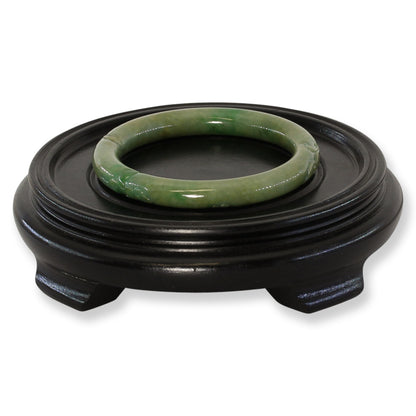 Green Jadeite Jade Carved Cylindrical Bangle 59.4MM | UPC #325272