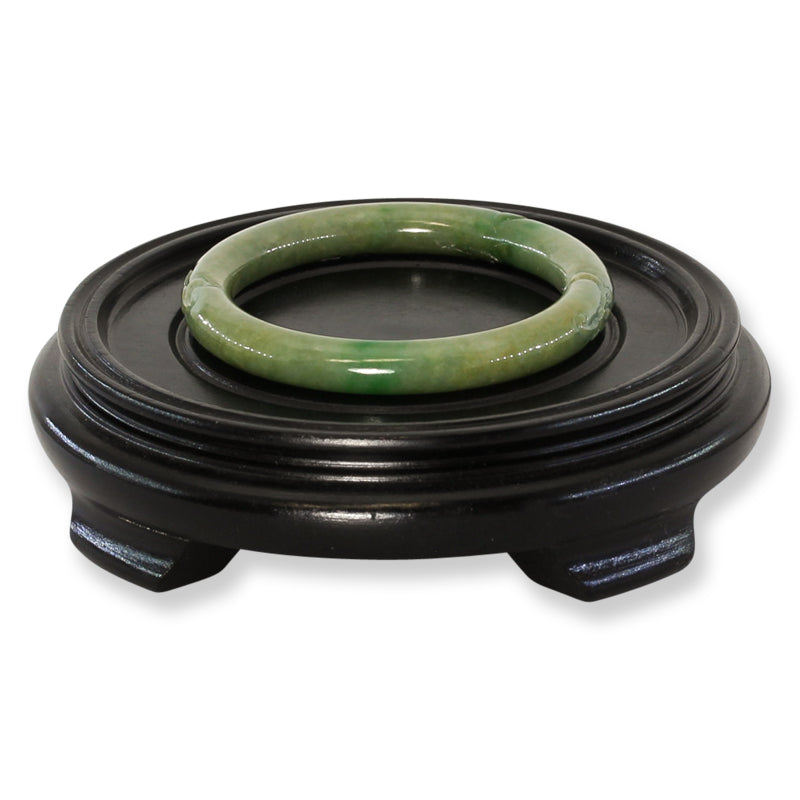 Green Jadeite Jade Carved Cylindrical Bangle 59.4MM | UPC #325272